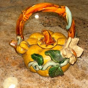 NEIMAN MARCUS elaborate porcelain NWT teapot styled Asian honorable tradition